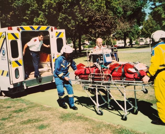 Rob Gillan is transferred from the rescue helicopter to the Christchurch intensive care unit in...