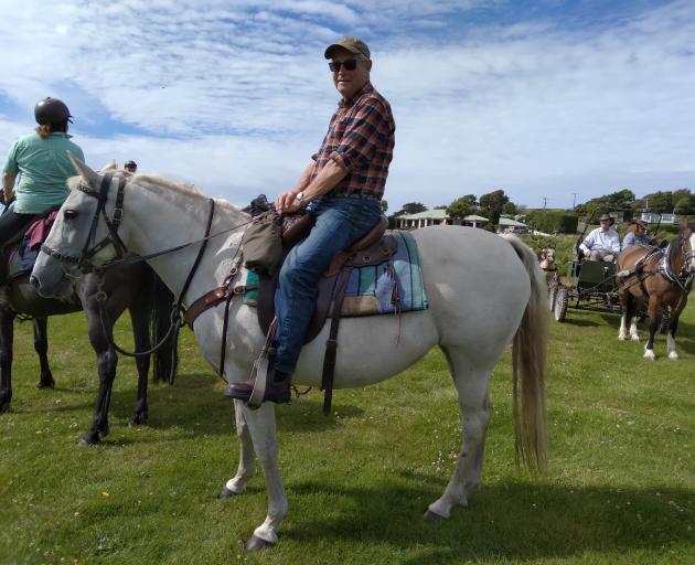 Winston Parks and his mare Dory on a pre-cavalcade ride.PHOTO: MARY-JO TOHILL