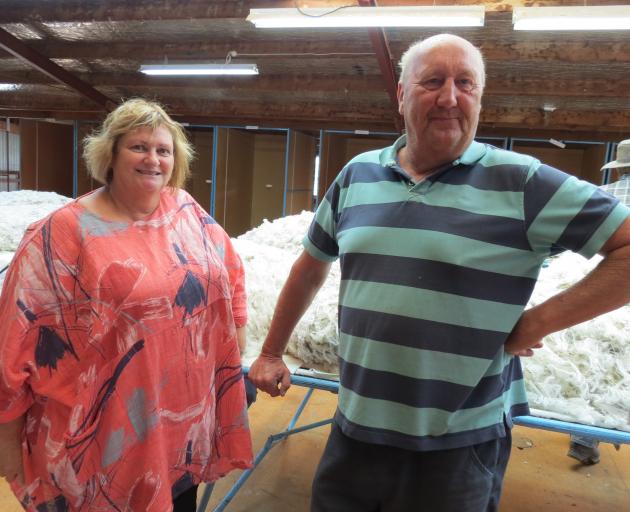 Mt Campbell Station co-owner Vicki Sanders, of Little Valley, and wool merchant Brent Hickey, of...