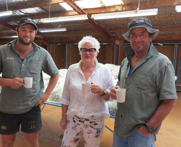 Jesse Porter (left), Mary Hore and Neville Hore, all of Galloway, attended the sale.