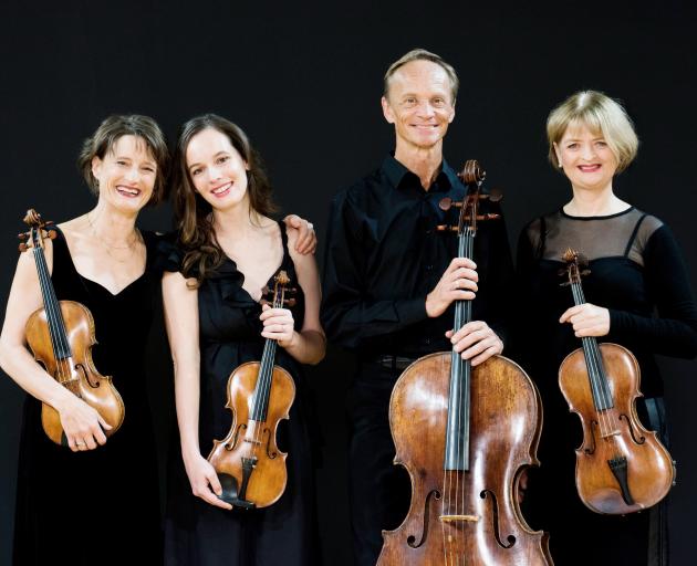The New Zealand String Quartet — (from left) Helene Pohl, Monique Lapins, Rolf Gjelsten and...