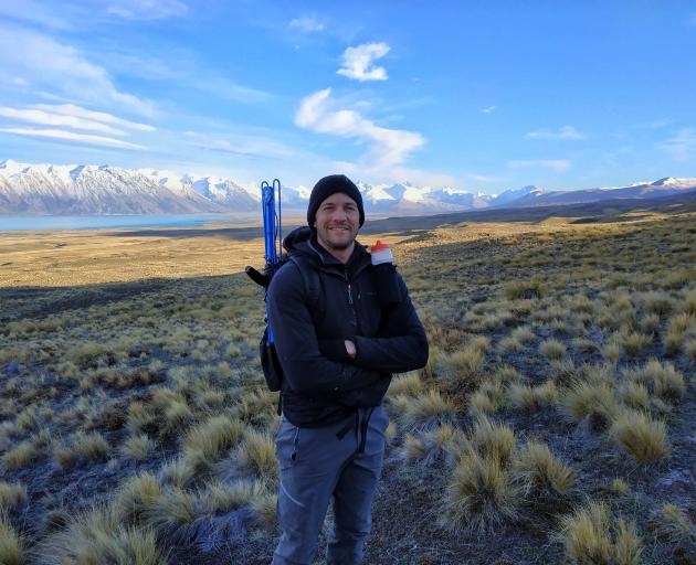 Otago University PhD student Nick Foster on Richmond Range researching the frequency and...