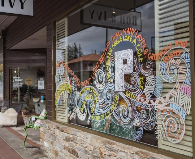 A shop window in Helwick St decorated as part of the Wanaka Festival of Colour’s ‘‘Windows Over...