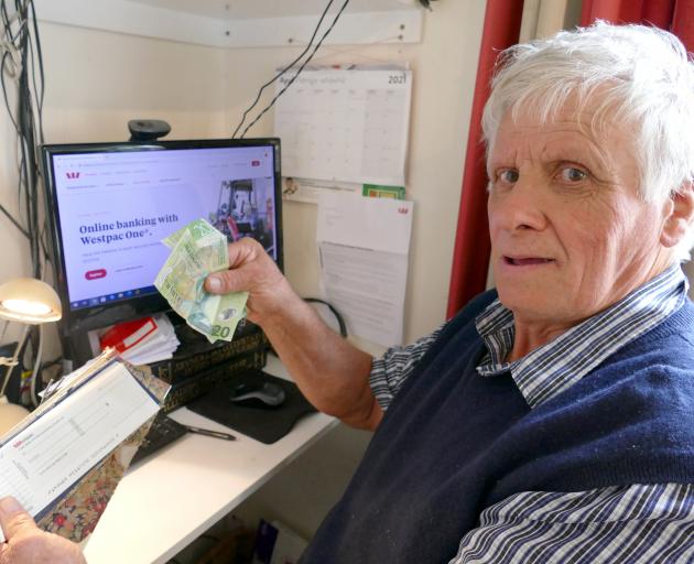 Tahakopa retiree Don Sinclair says many senior citizens still prefer cash or cheques over online...