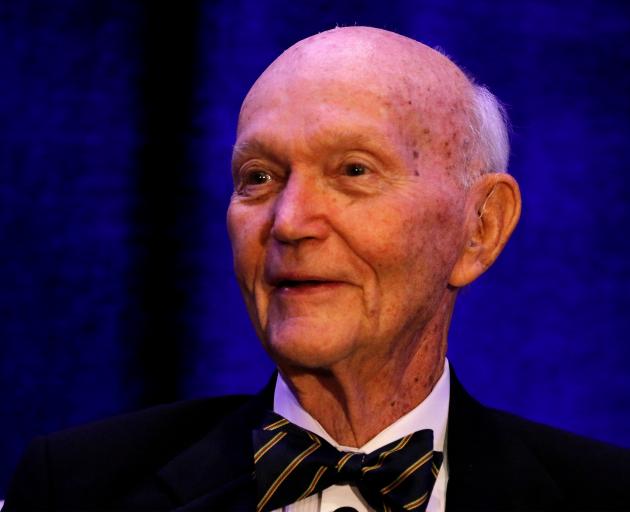 Apollo 11 astronaut Michael Collins speaks at a panel discussion on the 50th anniversary of the launch in 2019. Photo: Reuters