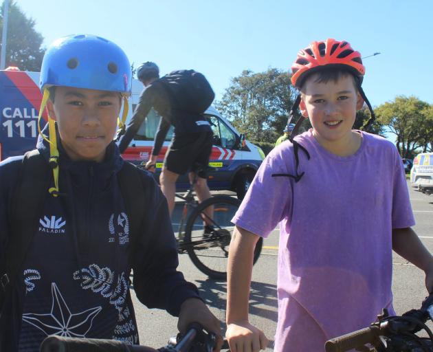 Invercargill youngsters Kye Ripley (left) and Aden Dougherty were riding their bikes at James...