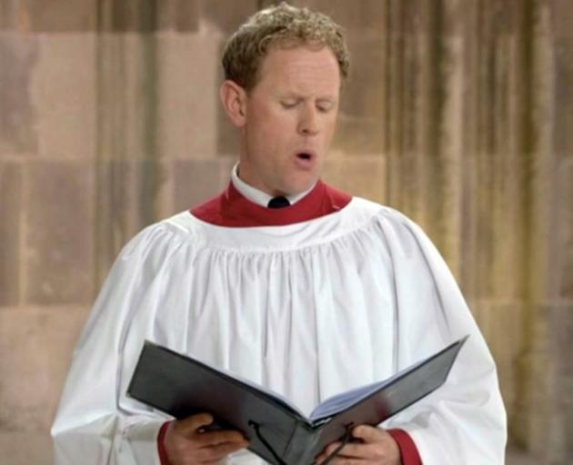 Former Dunedin tenor Nick Madden performs at the funeral of Prince Philip at St George’s Chapel...