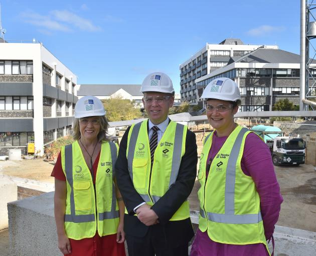 Taieri MP Ingrid Leary, Education Minister Chris Hipkins, and Otago Polytechnic chief executive...