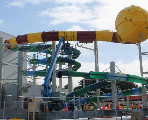 The new hydroslide at Invercargill’s Splash Palace, seen here in mid-March, is due to open later...