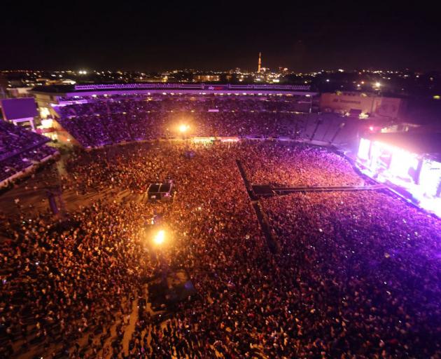 The historic first concert to be held at Eden Park is sold out with 50,000 people in attendance. Photo: Getty Images