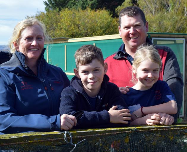 Otago Ballance Farm Environment Awards supreme winners Ben and Anna Gillespie and their children...