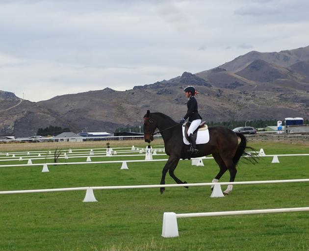 Otago-Southland squad member Kate Hamilton competes in the dressage section at Cromwell...