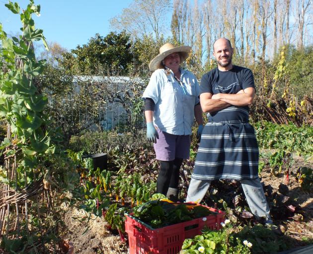 Gardener Ni Carter and chef Bevan Smith in Riverstone Kitchen’s garden.