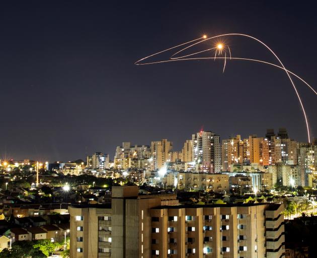Israel's Iron Dome anti-missile system intercepts rockets launched from the Gaza Strip towards Israel. Photo: Reuters