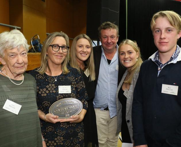 The McLean family, of Tokanui, (from left) Mary, Sarah, Basil, Millie and Rex McLean celebrate...