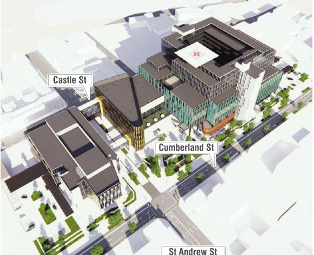 An artist’s concept drawing of what the new Dunedin Hospital might look like. IMAGE: SUPPLIED