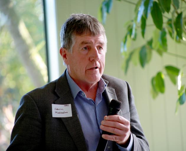 Otago regional councillor Kevin Malcolm speaks about carbon farming at a recent North Otago...