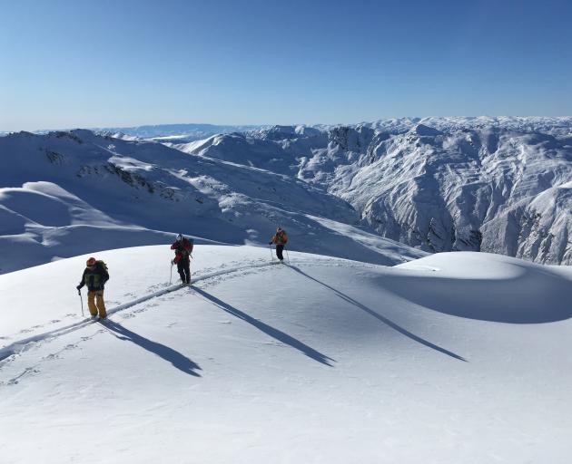 Ski tourers on the Mahu Whenua Traverse last winter. PHOTOS: SUPPLIED
