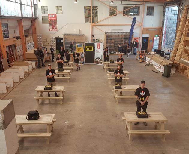 Competitors in the Otago regional heat of the NZCB Apprentice Challenge stand with their...