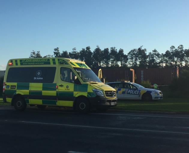 Emergency services at the scene of an incident on Bluff Highway this afternoon. Photo: Luisa Girao