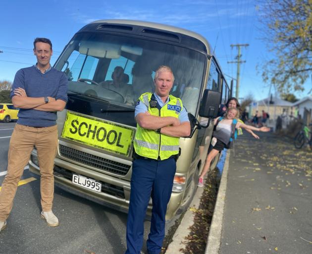Strath Taieri School principal James McArthur (left) and Middlemarch community police constable...