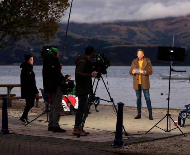 The Australian Today Show filming in Akaroa as part of a campaign to promote New Zealand to...