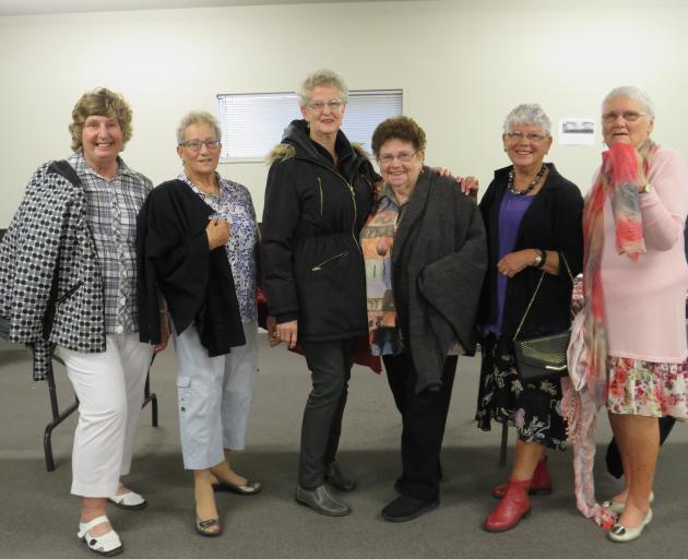 Runway fashion models and members of Netherby WI (from left) Diane Bradley, Patsy Huggins,...