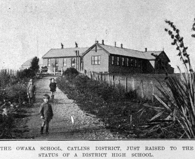 Owaka School, Catlins district, just raised to the status of district high school.  - Otago ...