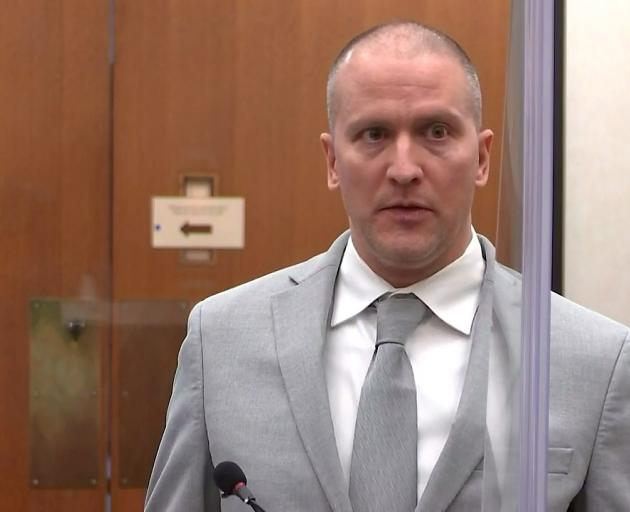 Former Minneapolis police officer Derek Chauvin is sentenced after being found guilty of the murder of George Floyd. Photo: Pool via Reuters