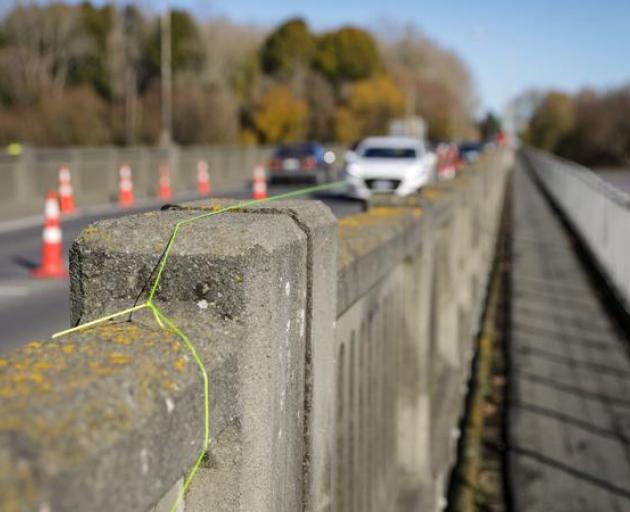 Restrictions are in place over the bridge on SH1 at Ashburton. Photo: RNZ