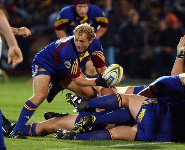 Tony Brown fills in at halfback in the 2003 victory over the Blues at Carisbrook, after both...