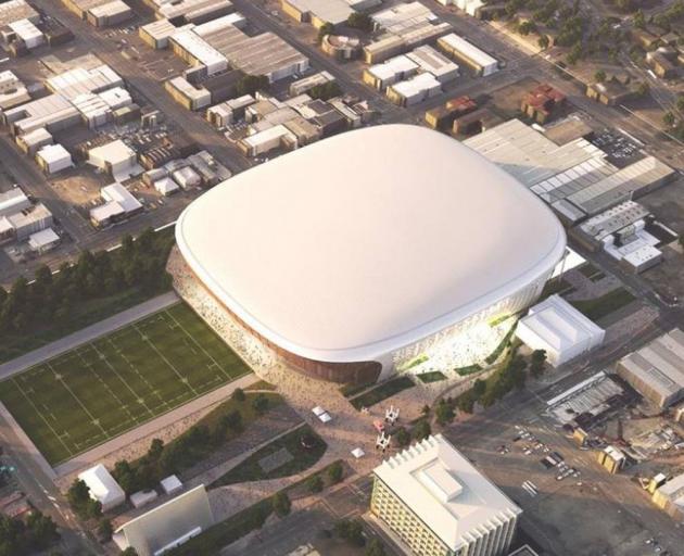 An artist's impression of the Canterbury multi-use arena to be built in the Christchurch CBD,...