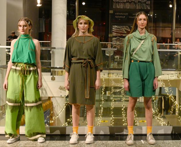 Models wear clothes from Emerging designer finalist Lorna Ryan, Otago Polytechnic, at the iD...