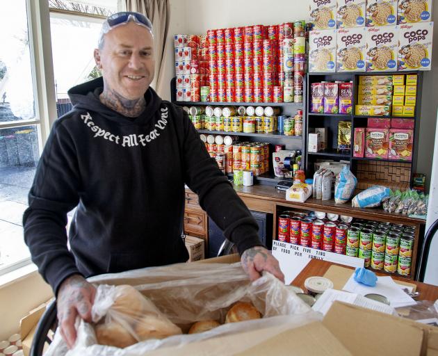 Corrin Webster started the Hoon Hay Food Bank out of his own home. Photo: Geoff Sloan