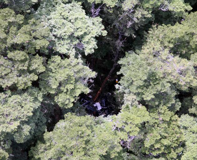 The site of the crash in the Lochy River basin in the Eyre Mountains, southwest of Queenstown....