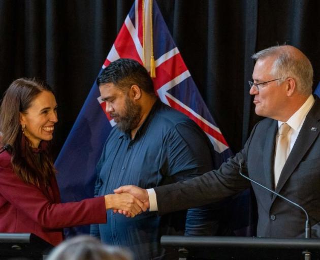 Prime Minister Jacinda Ardern and Australian leader Scott Morrison. Photo: Getty Images 