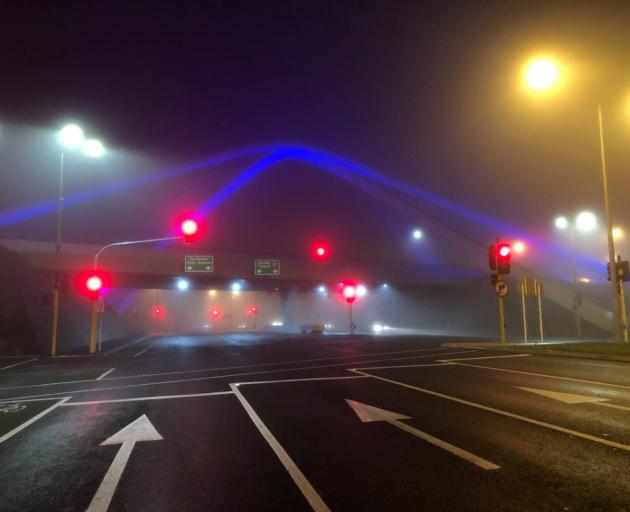 Fog in Christchurch on Tuesday morning. Photo: Hamish Clark