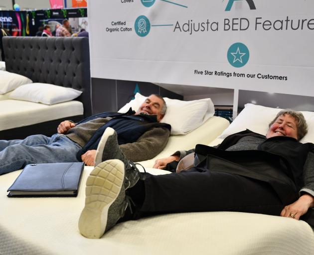 Keith and Anne White were quite happy with the Adjusta Mattress display at the show on Saturday.