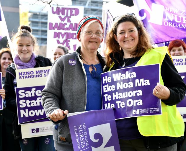 Among those striking in Invercargill were registered nurse Georgina Hilston (left) and New...