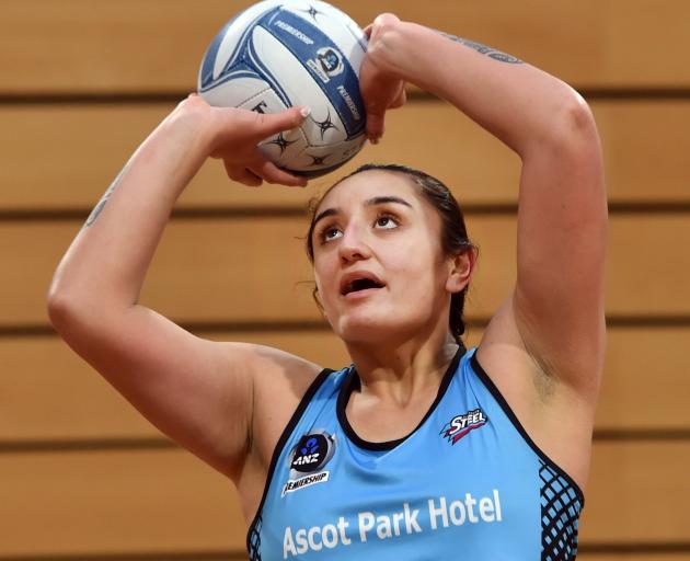 Tiana Metuarau during the Southern Steel Netball training at the Edgar Centre on Thursday. PHOTO:...