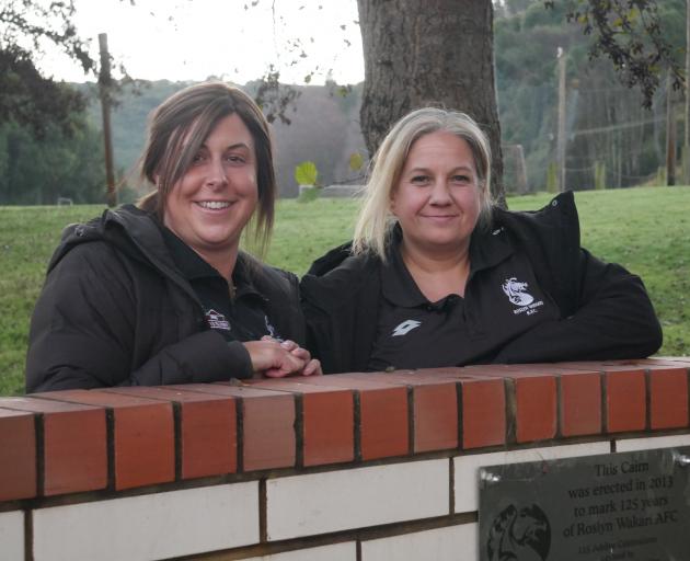 Roslyn Wakari AFC's junior co-ordinators Jo Stewart (left) and Belinda Hunsche. PHOTO: JESSICA...