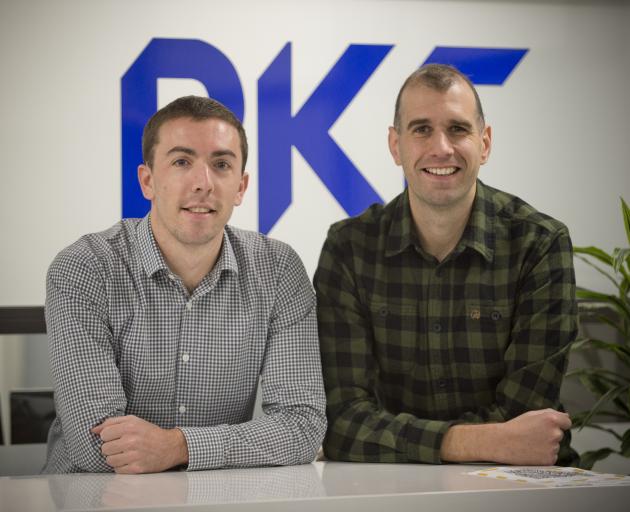 PKF Dunedin intermediate accountant Fraser Hannon (left) and chief executive Jono Bredin were...