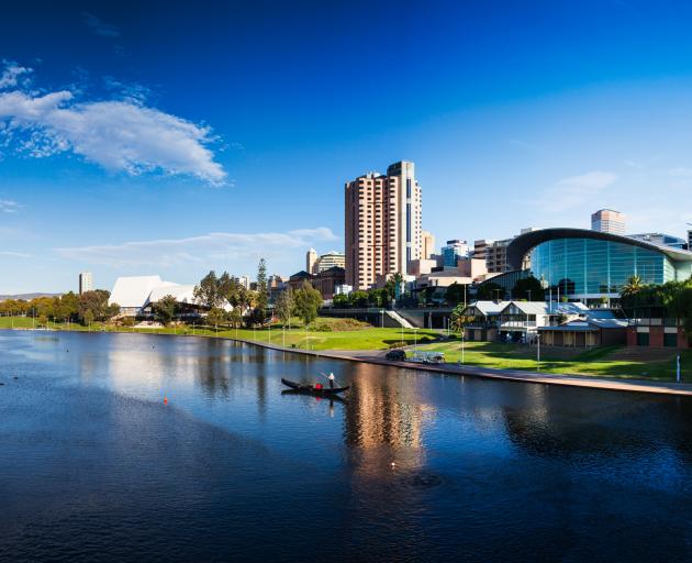 Buildings near the waterfront of the Torrens River Adelaide, South Australia. Photo: Getty Images