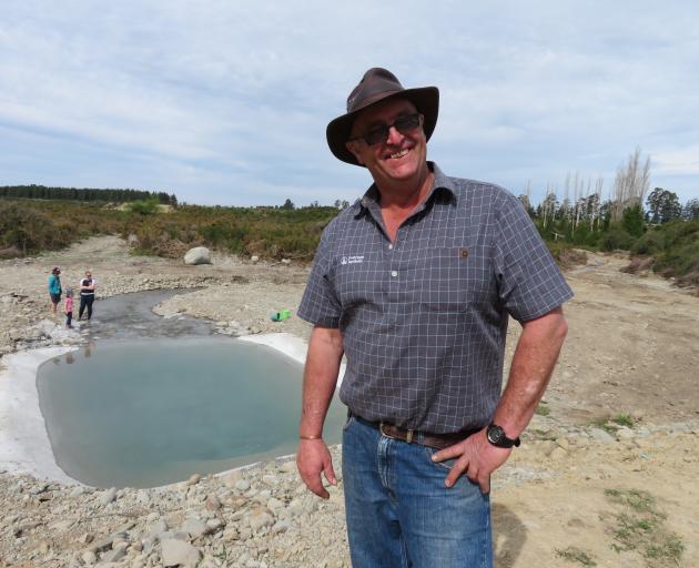 Peter Lowe, at the opening of the Hinds Managed aquifer recharge site in 2018.