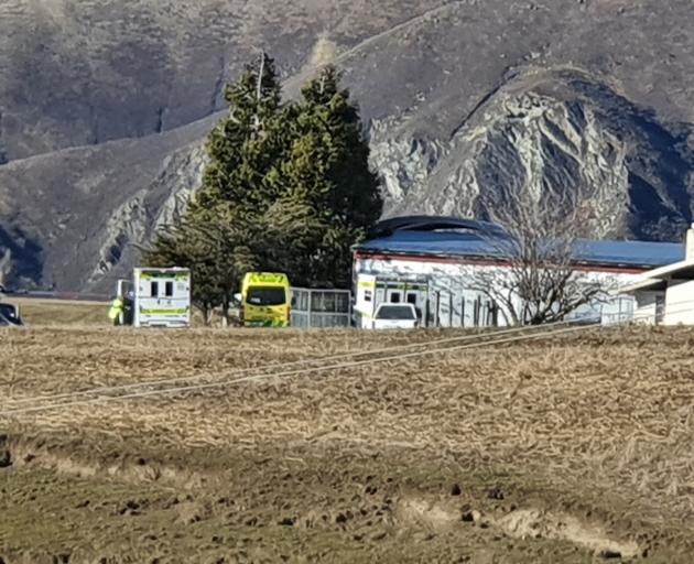 Emergency services at the scene where a hot air balloon crashed near Queenstown this morning:...