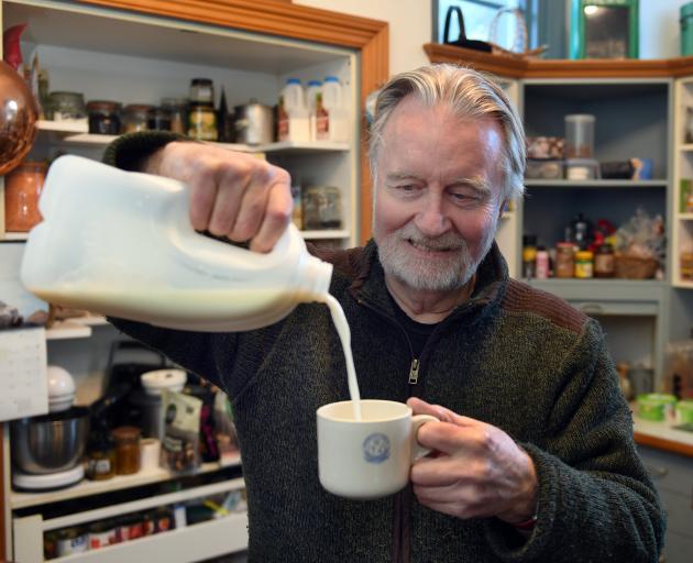 West Harbour Labour Party chairman Bill Southworth pours a cup of milk in his home after the...
