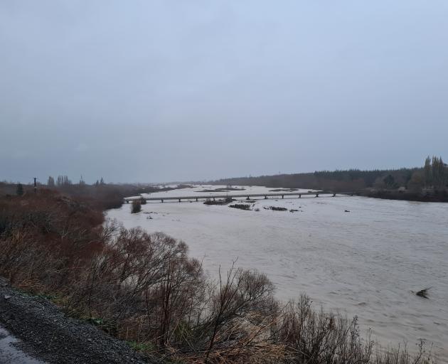 The Hurunui River rages downstream. PHOTO: SUPPLIED