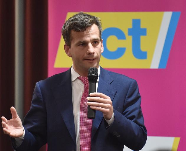 Act New Zealand leader David Seymour addresses party faithful in Dunedin on Saturday night....