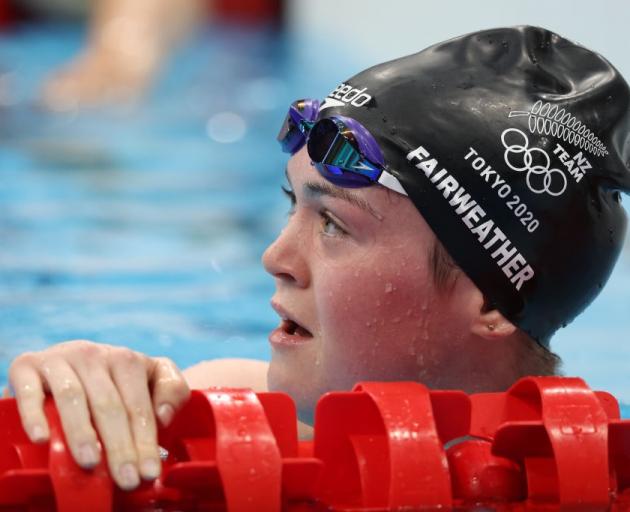 Erika Fairweather after qualifying for the 400m freestyle final in Tokyo last night. Photo; Getty...