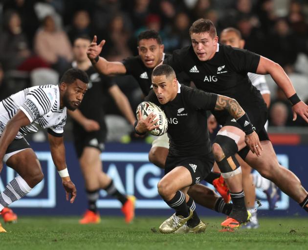 Aaron Smith looks to break against Fiji at Forsyth Barr Stadium. Photo: Getty Images